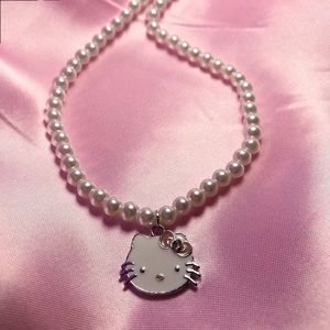 Handmade Hello Kitty Sanrio Pearl Necklace